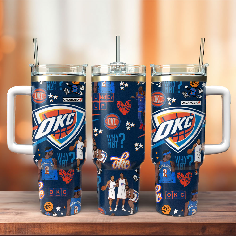 Oklahoma City Thunder NBA Custom Stanley Cup 40 oz 30 oz Tumbler With HandleTVC2301404