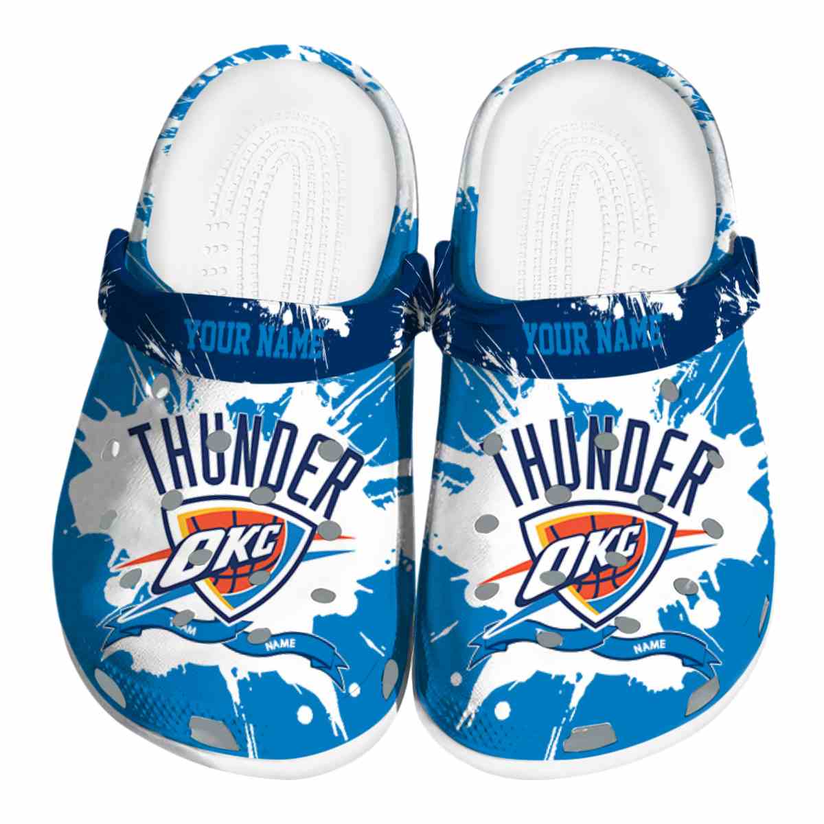 Oklahoma City Thunder NBA Sport Crocs Crocband Clogs Shoes Comfortable For Men Women and Kids