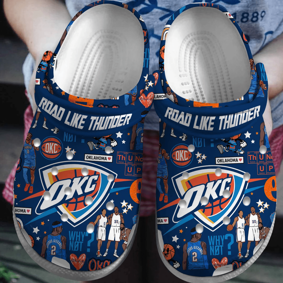 Oklahoma City Thunder NBA Sport Crocs Crocband Clogs Shoes Comfortable For Men Women and Kids
