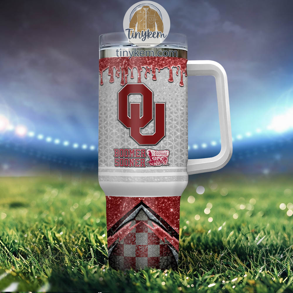 Oklahoma Sooners Glitter NCAA Custom Stanley Cup 40 oz 30 oz Tumbler With HandleTVC2301220 - Image 4