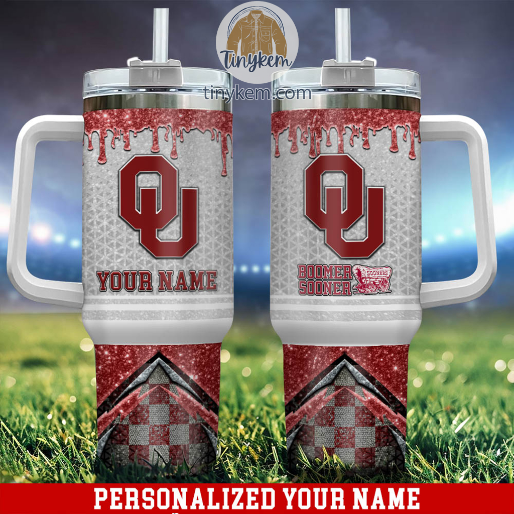 Oklahoma Sooners Glitter NCAA Custom Stanley Cup 40 oz 30 oz Tumbler With HandleTVC2301220