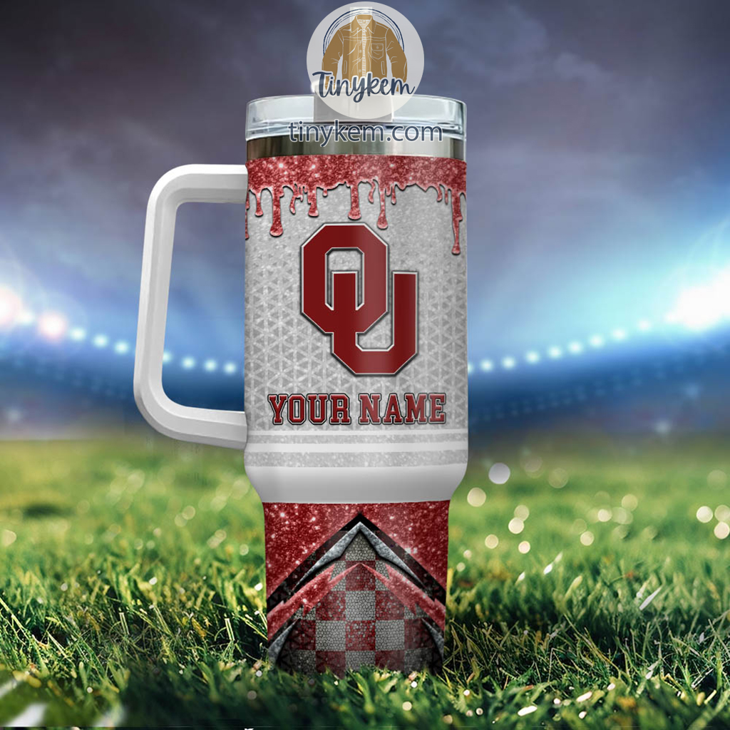 Oklahoma Sooners Glitter NCAA Custom Stanley Cup 40 oz 30 oz Tumbler With HandleTVC2301220 - Image 3