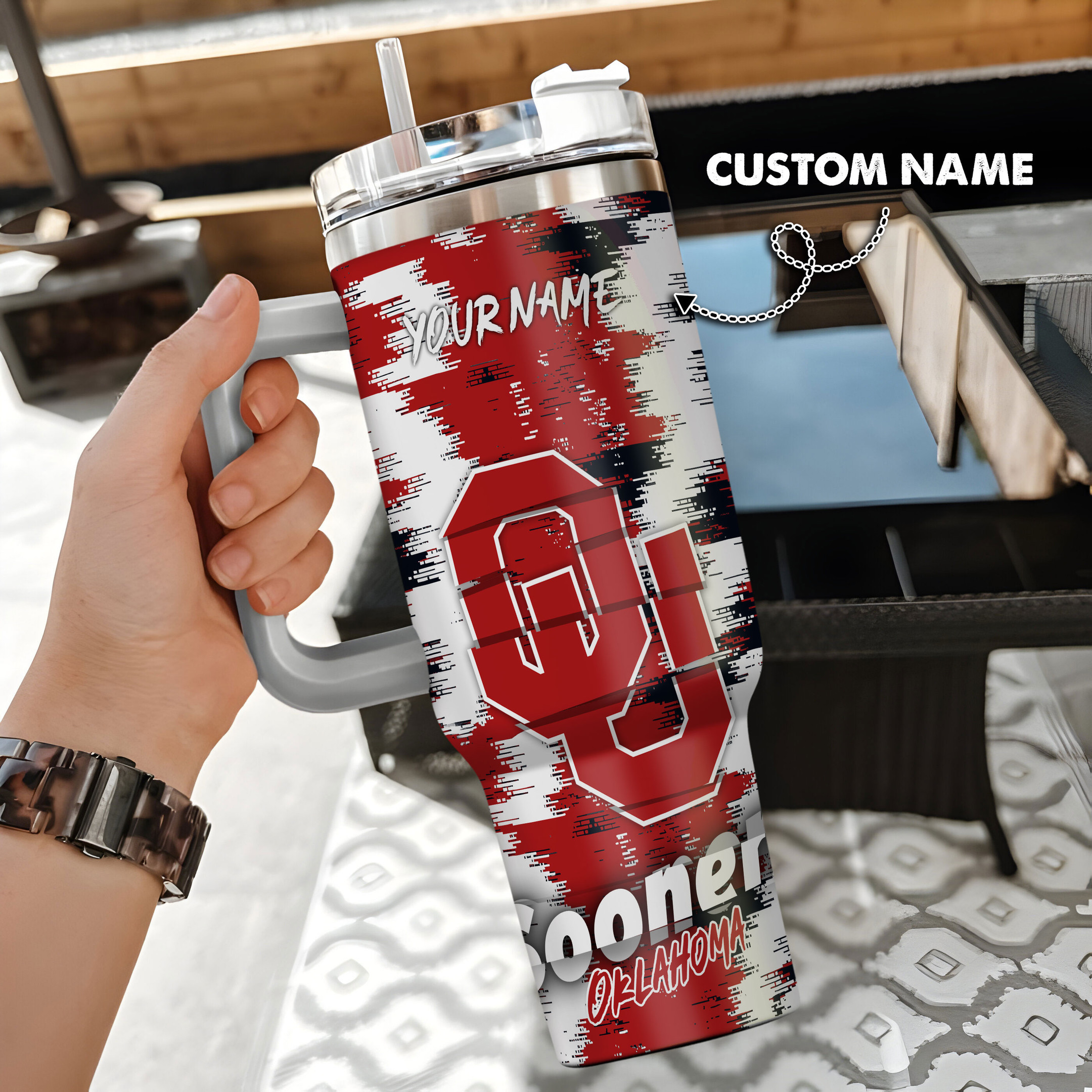 Oklahoma Sooners NCAA Custom Stanley Cup 40 oz 30 oz Tumbler With HandleTVC230110