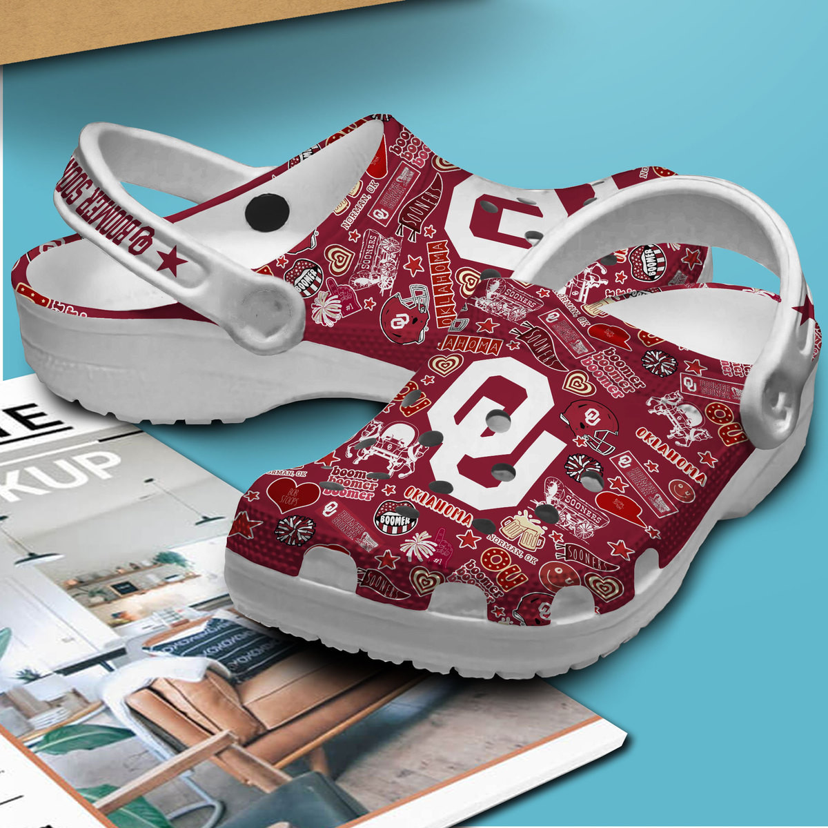 Oklahoma Sooners NCAA Sport Crocs Crocband Clogs Shoes Comfortable For Men Women and Kids - Image 2
