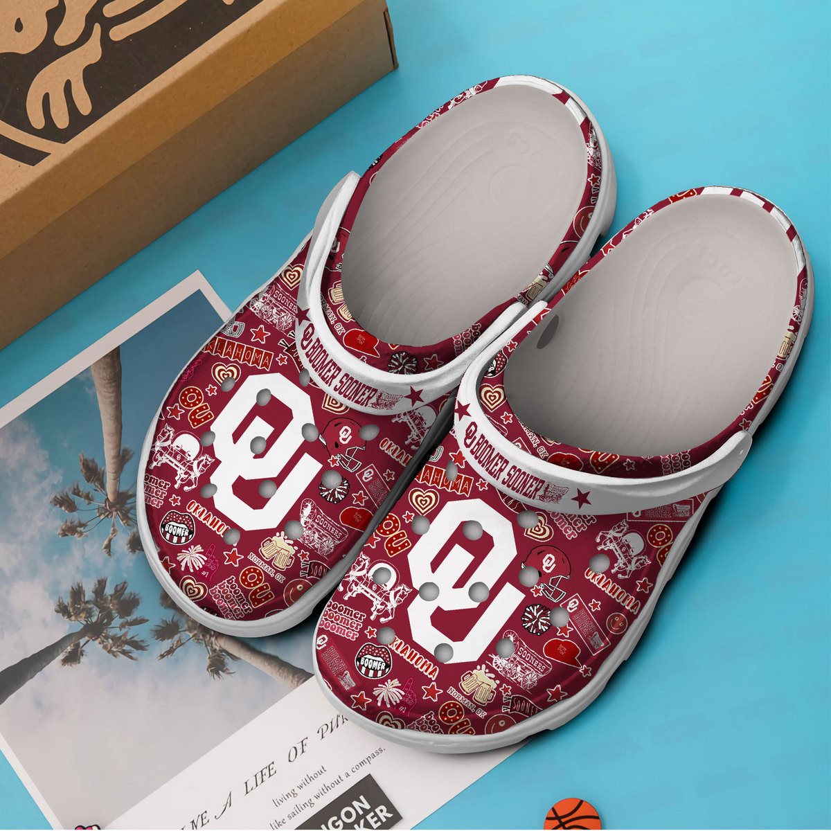 Oklahoma Sooners NCAA Sport Crocs Crocband Clogs Shoes Comfortable For Men Women and Kids - Image 3