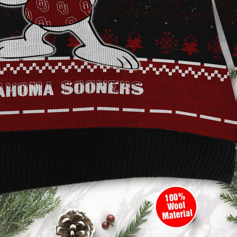 Oklahoma Sooners Snoopy Dabbing Holiday Party Ugly Christmas Sweater Adult 3D Funny Matching for family - Image 4
