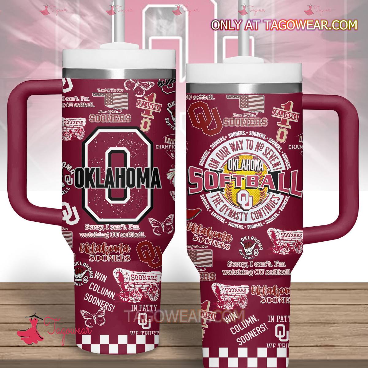 Oklahoma Sooners Softball NCAA Custom Stanley Cup 40 oz 30 oz Tumbler With HandleTVC2301234
