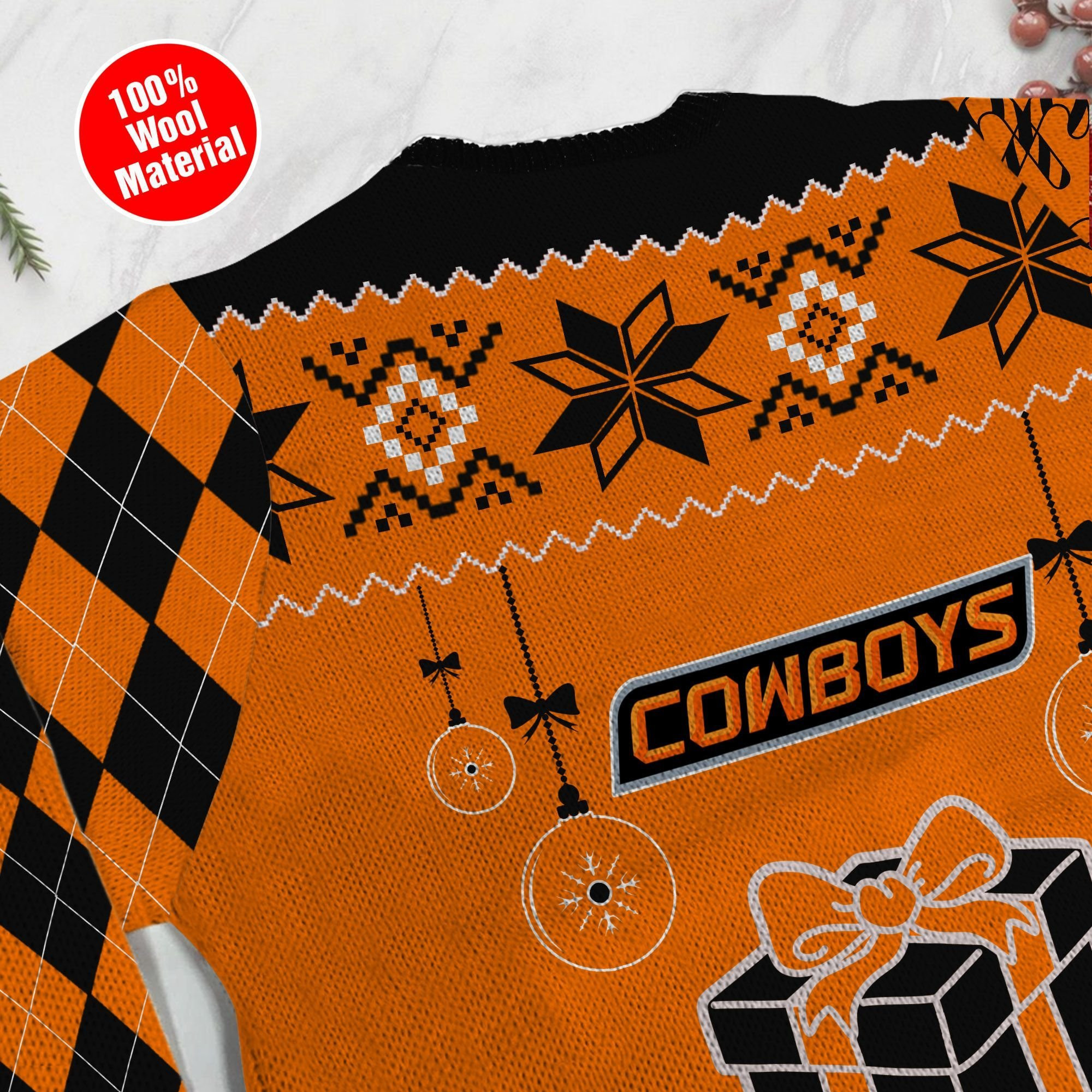 Oklahoma State Cowboys Funny Ugly Christmas Sweater Adult 3D Funny Matching for family - Image 5