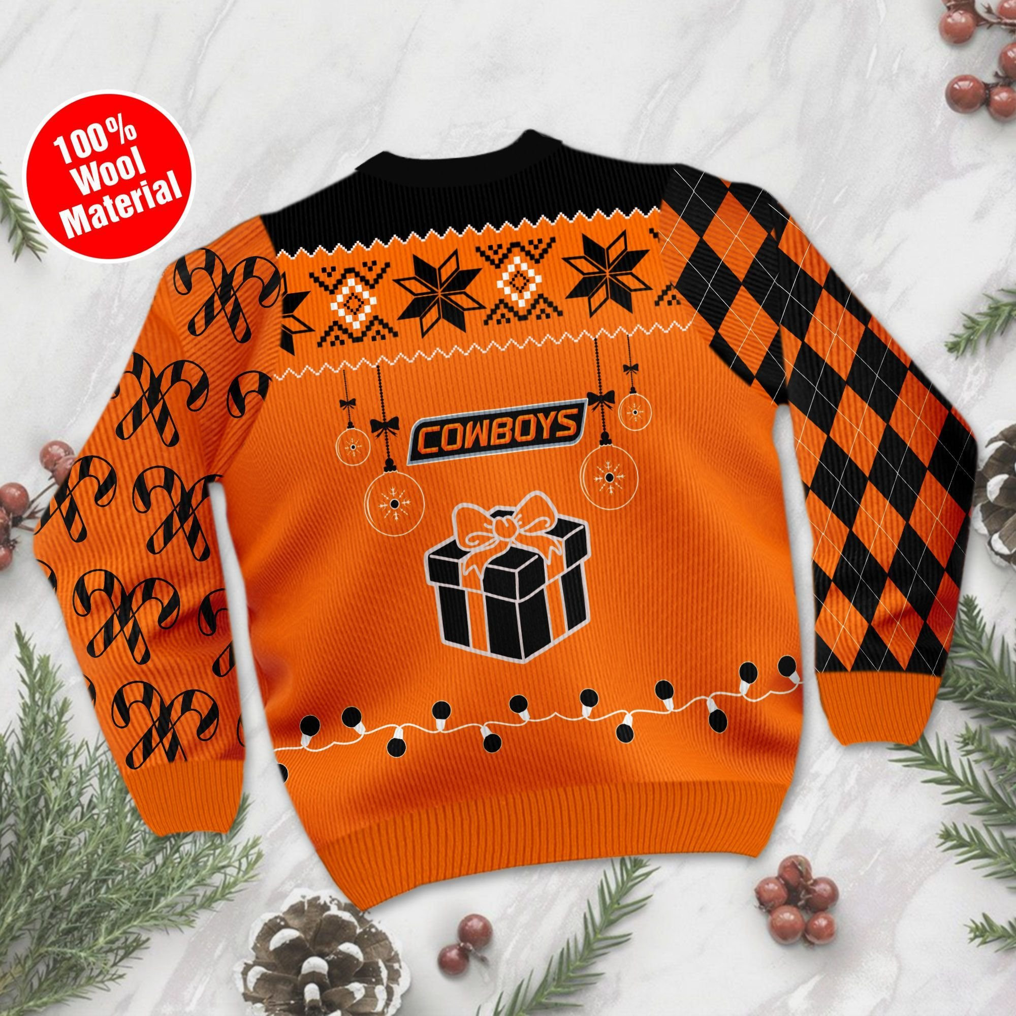 Oklahoma State Cowboys Funny Ugly Christmas Sweater Adult 3D Funny Matching for family - Image 3