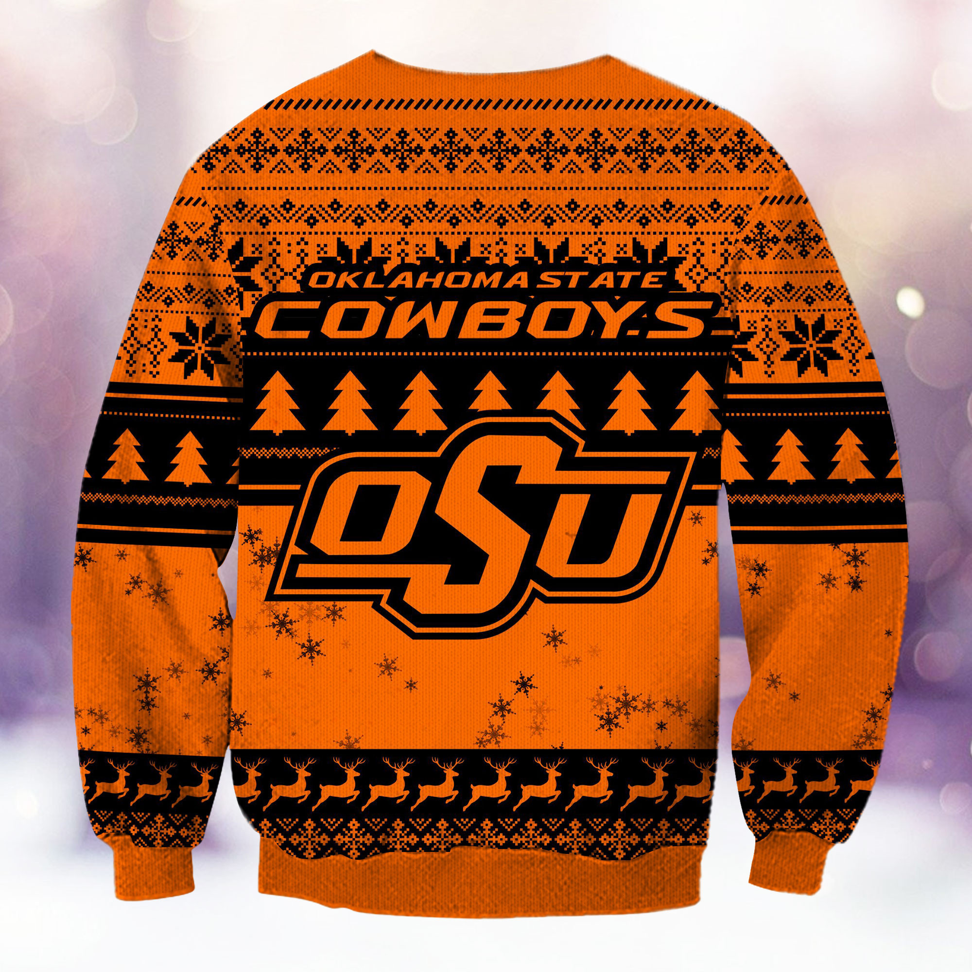 Oklahoma State Cowboys Grinch Ugly Christmas Sweater Adult 3D Funny Matching for family - Image 3