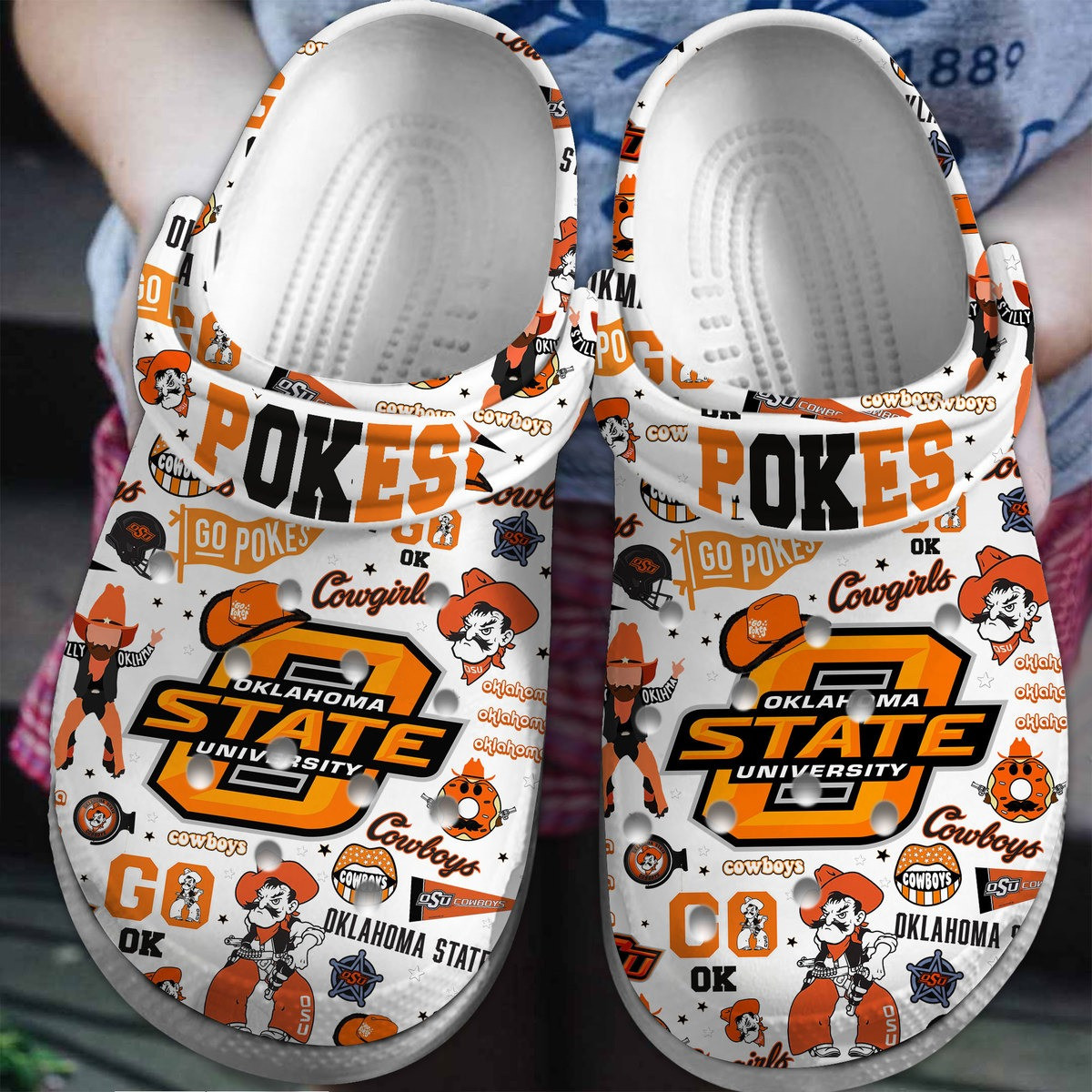 Oklahoma State Cowboys NCAA Sport Crocs Crocband Clogs Shoes Comfortable For Men Women and Kids