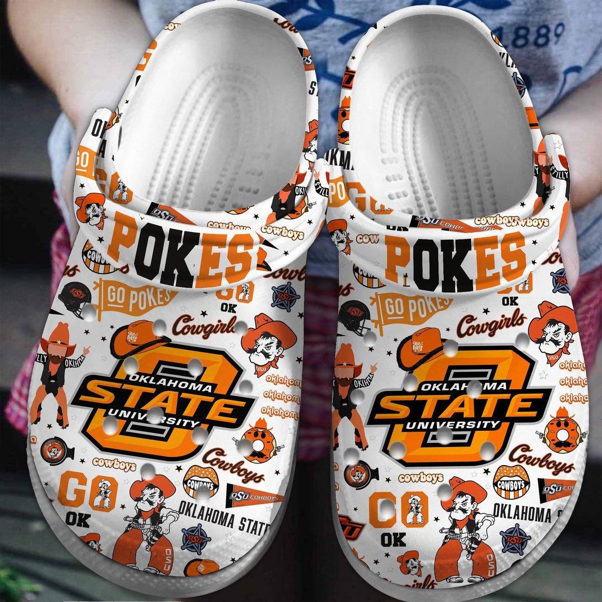 Oklahoma State Cowboys NCAA Sport Crocs Crocband Clogs Shoes Comfortable For Men Women and Kids