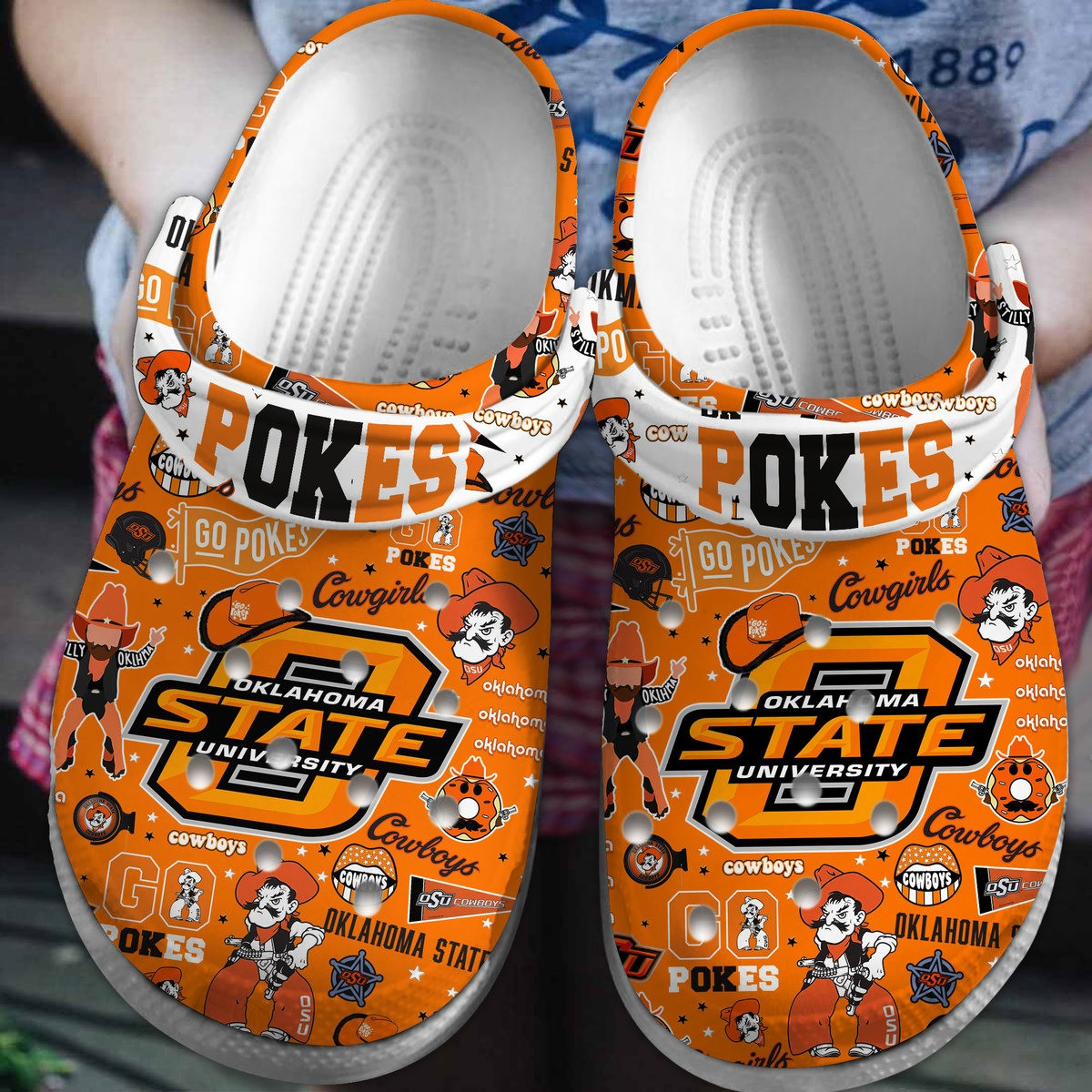 Oklahoma State Cowboys NCAA Sport Crocs Crocband Clogs Shoes Comfortable For Men Women and Kids
