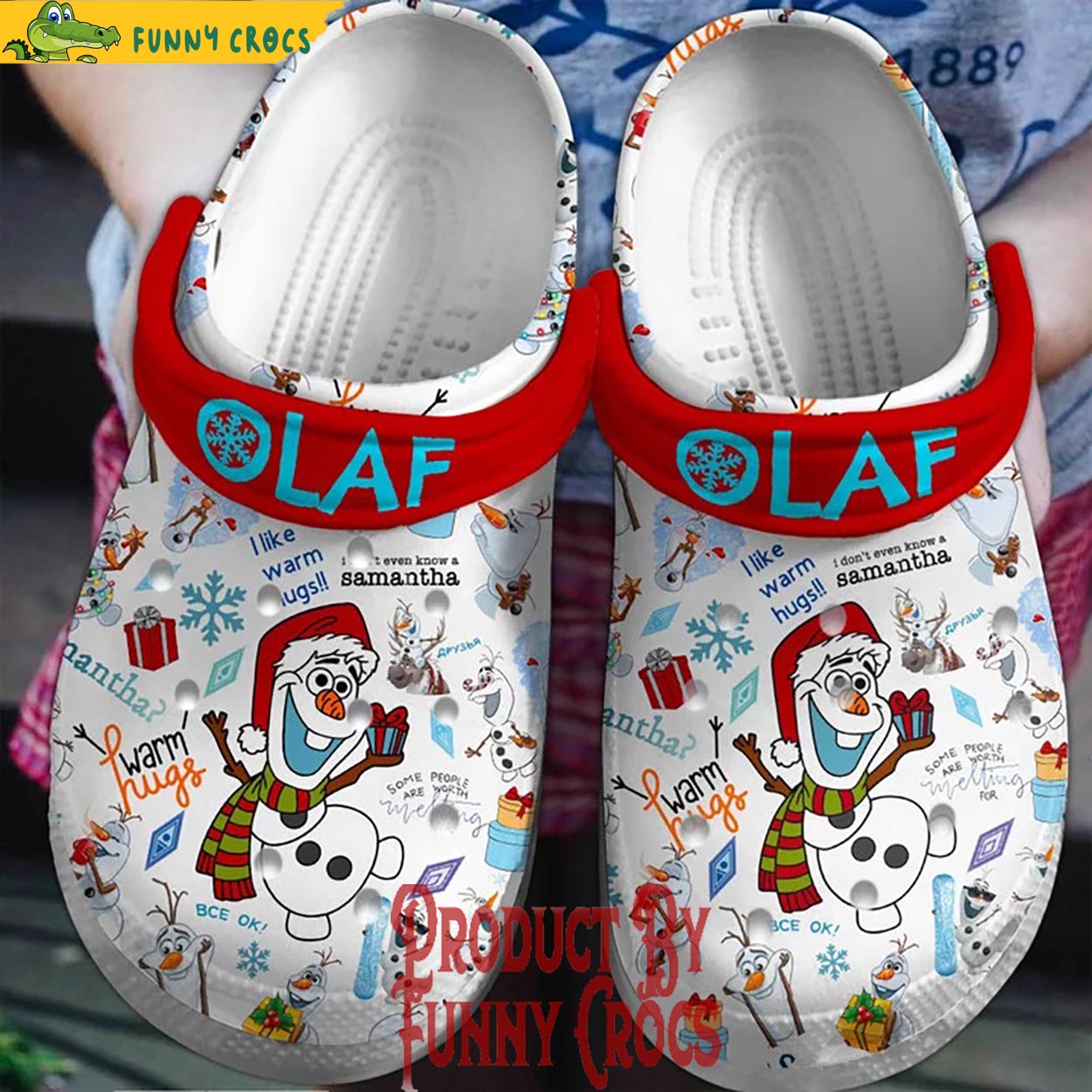 Olaf Frozen Movie Christmas Crocs Crocband Clogs Shoes Comfortable For Men Women and Kids