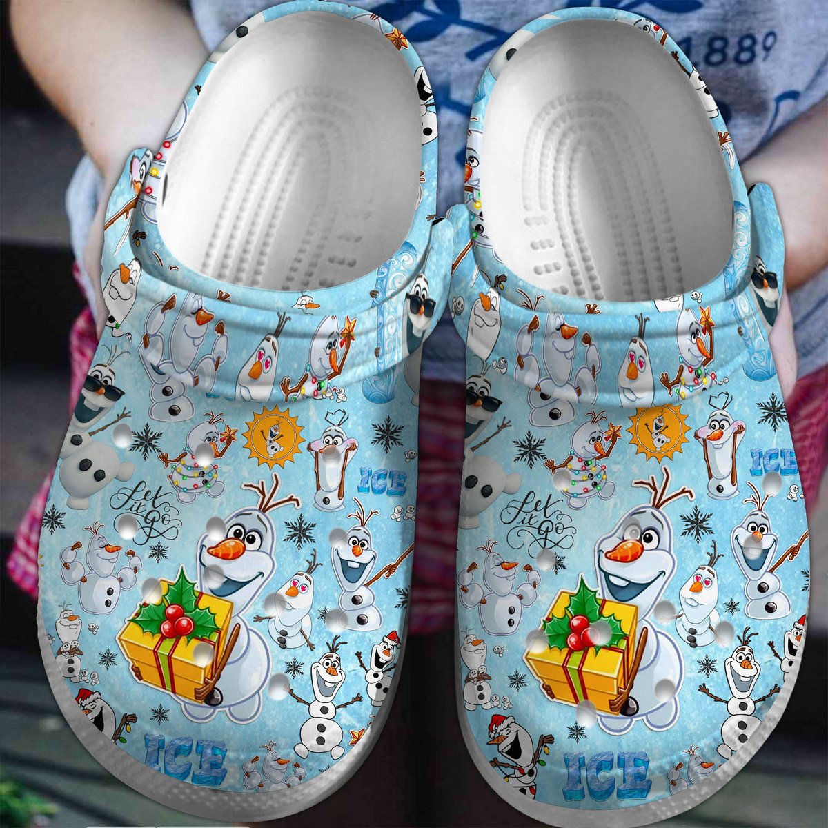 Olaf Frozen Movie Crocs Crocband Clogs Shoes Comfortable For Men Women and Kids