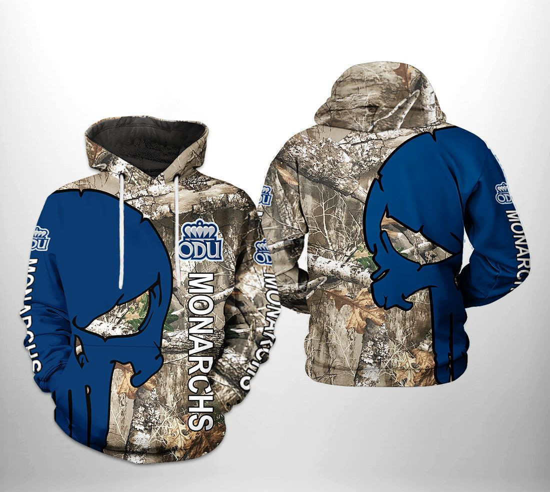Old Dominion Monarchs NCAA Camo Veteran Hunting 3D All Over Print Hoodie, Zip Hoodie