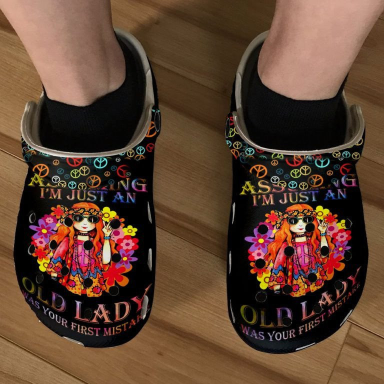 Old Hippie Lady Clogs Shoes Birthday Christmas Gift For Girls Daughter Niece