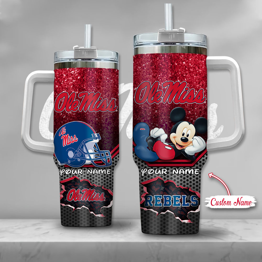 Ole Miss Rebels NCAA Mickey Mouse Custom Stanley Cup 40 oz 30 oz Tumbler With HandleTVC230122