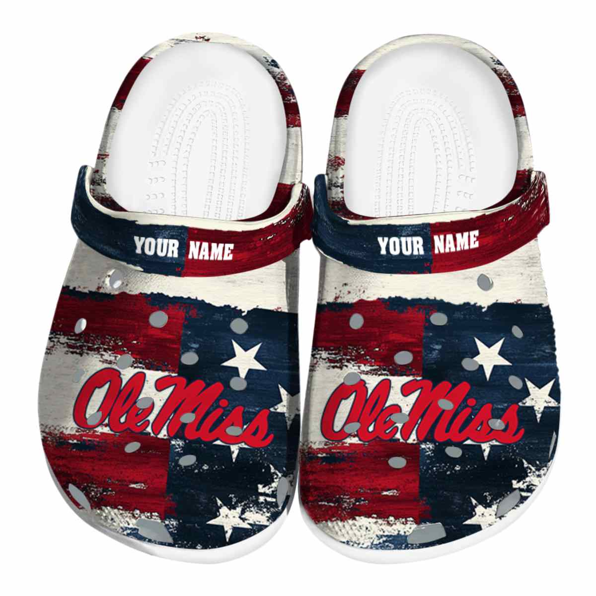 Ole Miss Rebels NCAA Sport Crocs Crocband Clogs Shoes Comfortable For Men Women and Kids