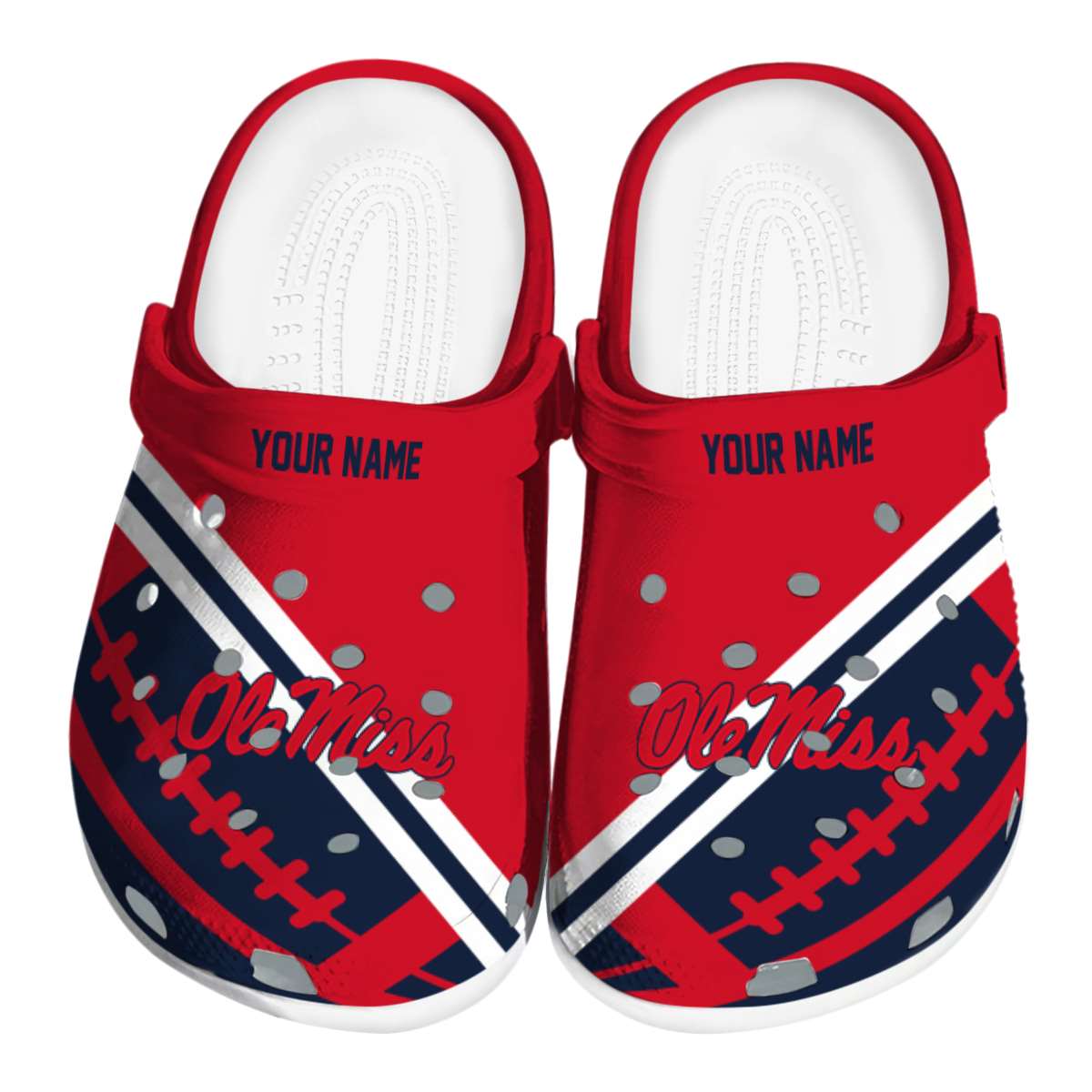 Ole Miss Rebels NCAA Sport Crocs Crocband Clogs Shoes Comfortable For Men Women and Kids