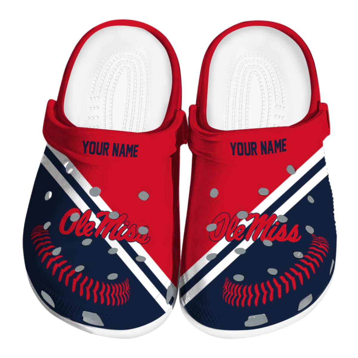 Ole Miss Rebels NCAA Sport Crocs Crocband Clogs Shoes Comfortable For Men Women and Kids
