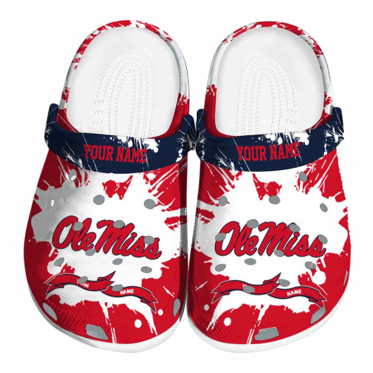 Ole Miss Rebels NCAA Sport Crocs Crocband Clogs Shoes Comfortable For Men Women and Kids