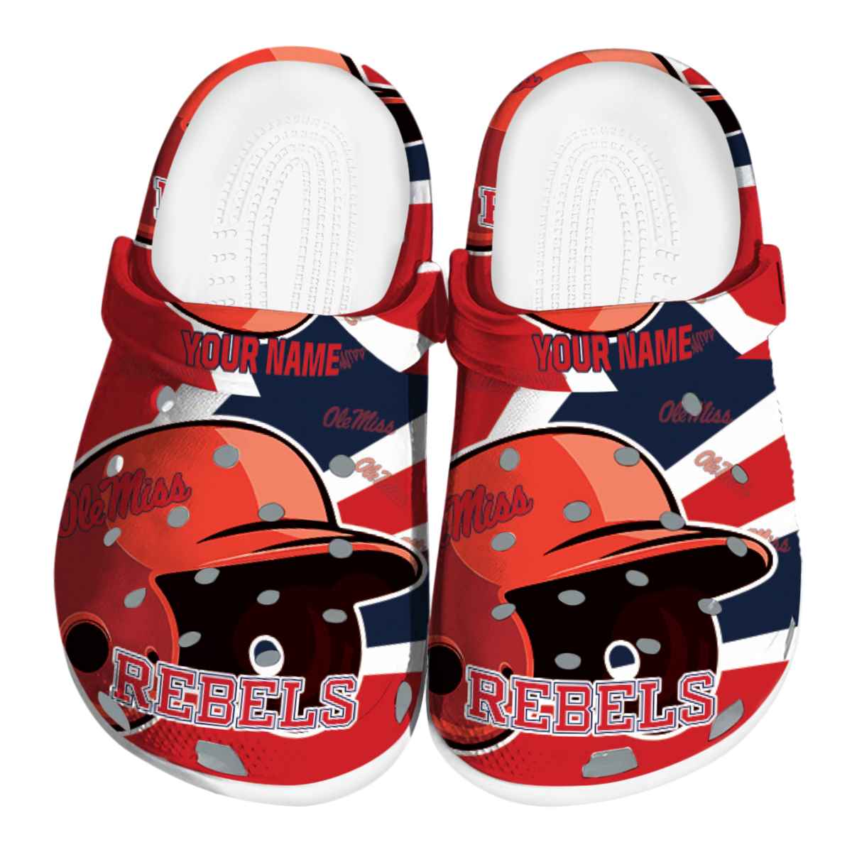 Ole Miss Rebels NCAA Sport Crocs Crocband Clogs Shoes Comfortable For Men Women and Kids