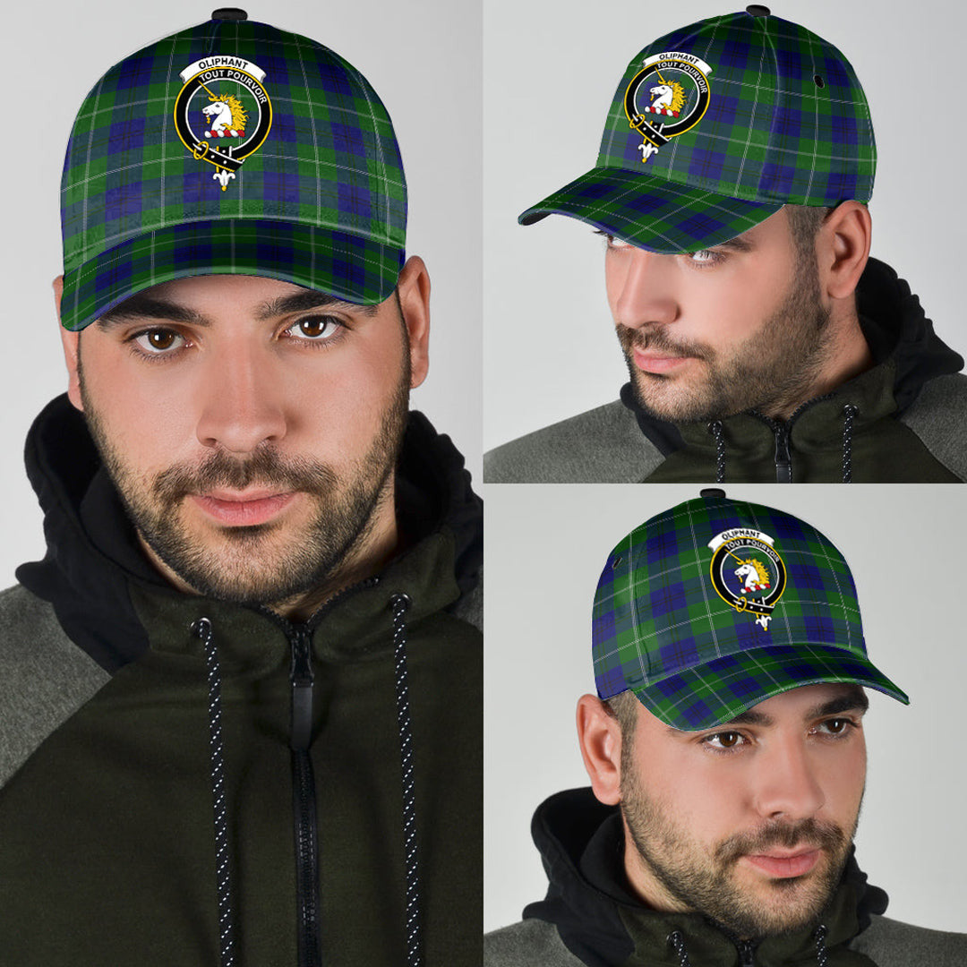 Oliphant Modern Tartan Baseball Cap, Tartan Plaid Cap with Family Crest K23 Trucker Hats Custom Hats Gifts For Men & Women