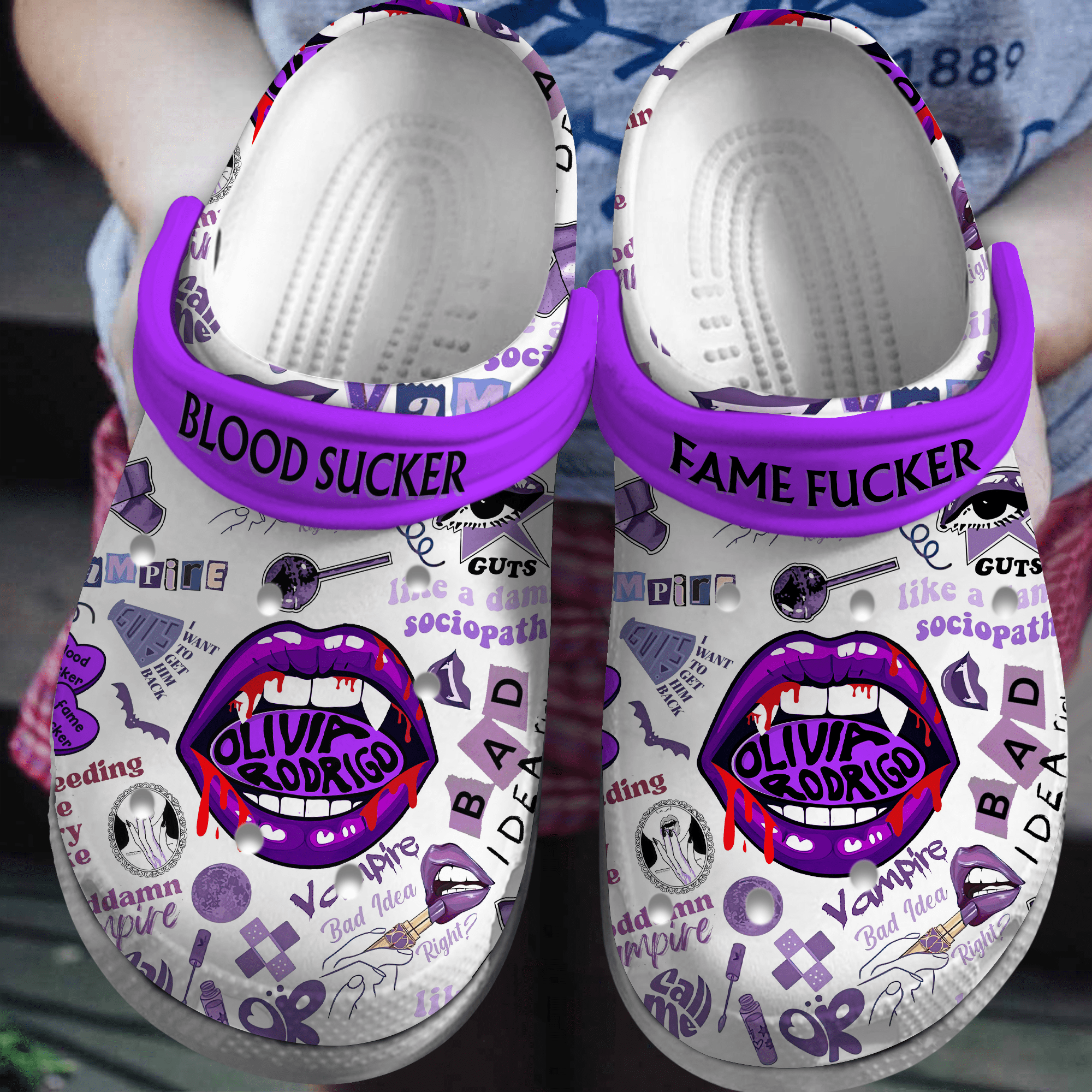 Olivia Rodrigo Music Crocs Crocband Clogs Shoes Comfortable For Men Women and Kids