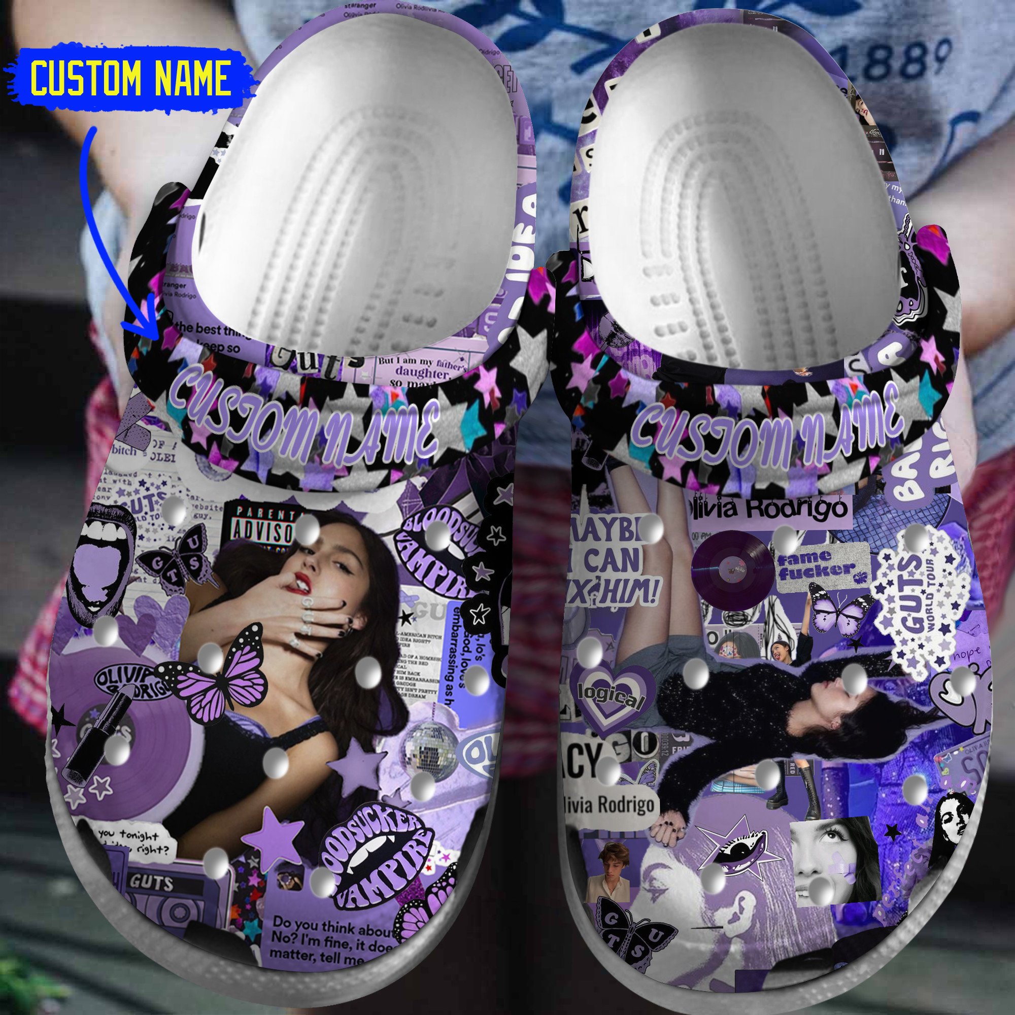 Olivia Rodrigo Music Crocs Crocband Clogs Shoes Comfortable For Men Women and Kids