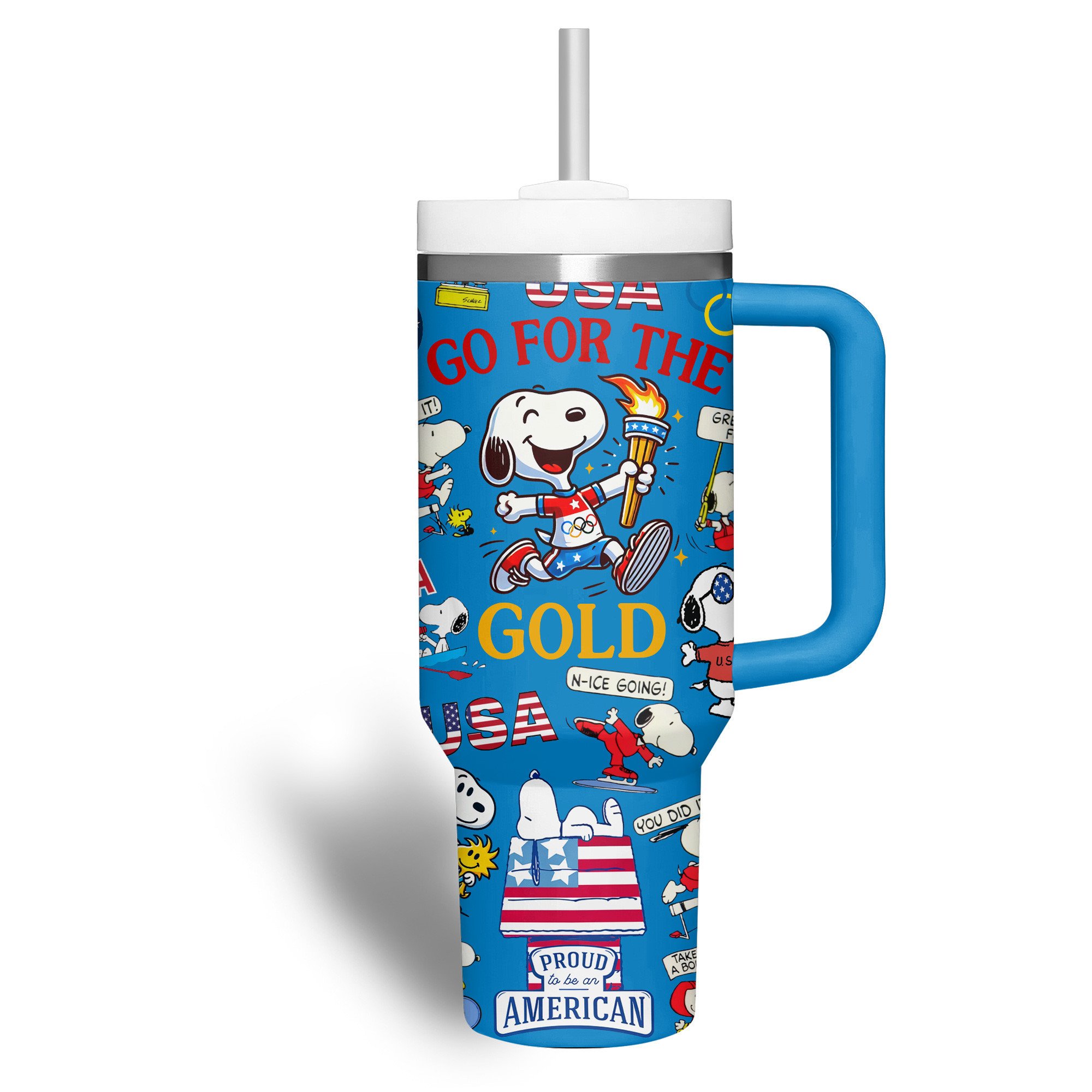 Olympic Paris 2024 Snoopy Cartoon Custom Stanley Cup 40 oz 30 oz Tumbler With HandleTVC2301739 - Image 2