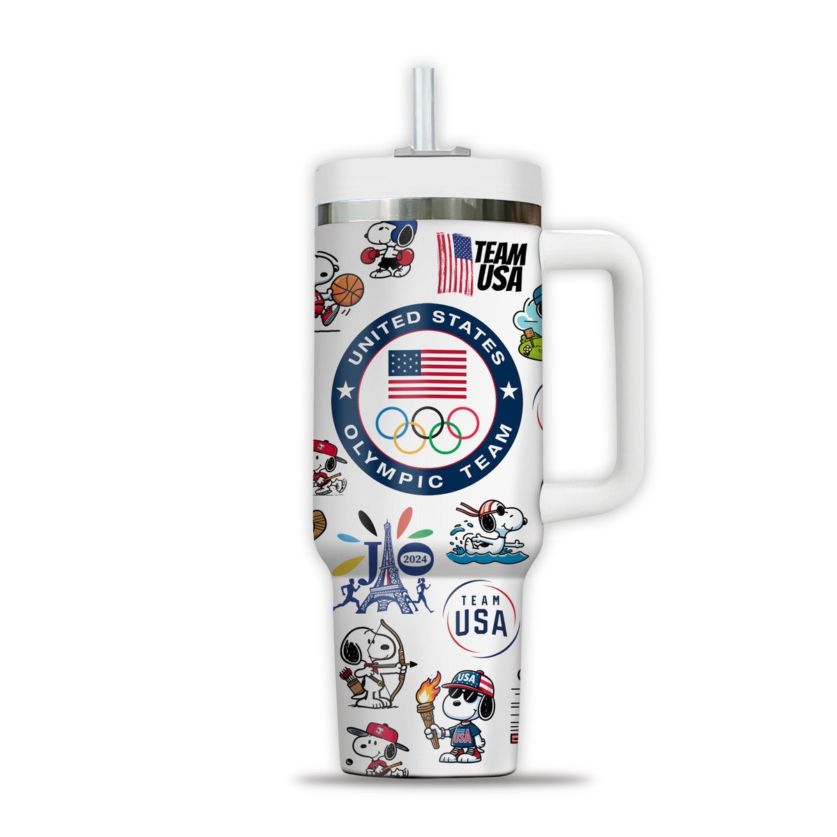 Olympic Paris 2024 Snoopy Cartoon Custom Stanley Cup 40 oz 30 oz Tumbler With HandleTVC2301801 - Image 2