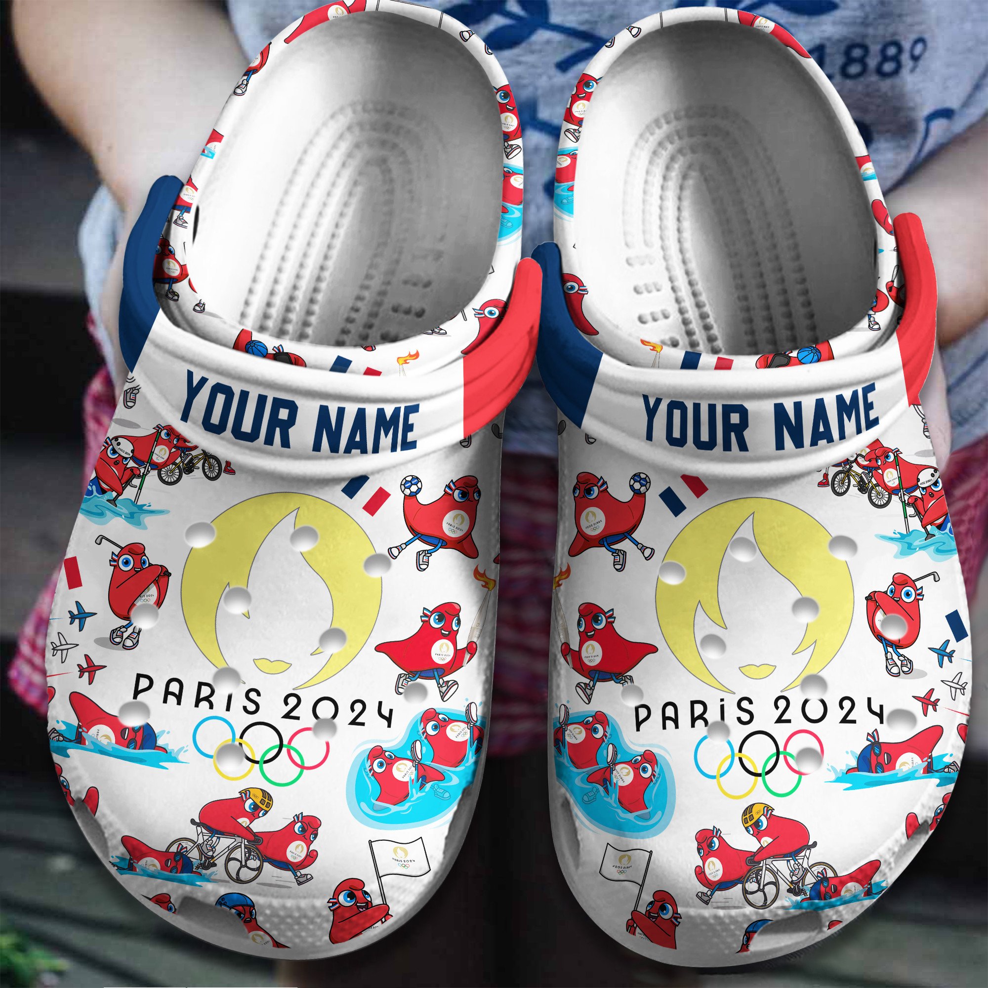 Olympic Paris 2024Crocs Crocband Clogs Shoes Comfortable For Men Women and Kids