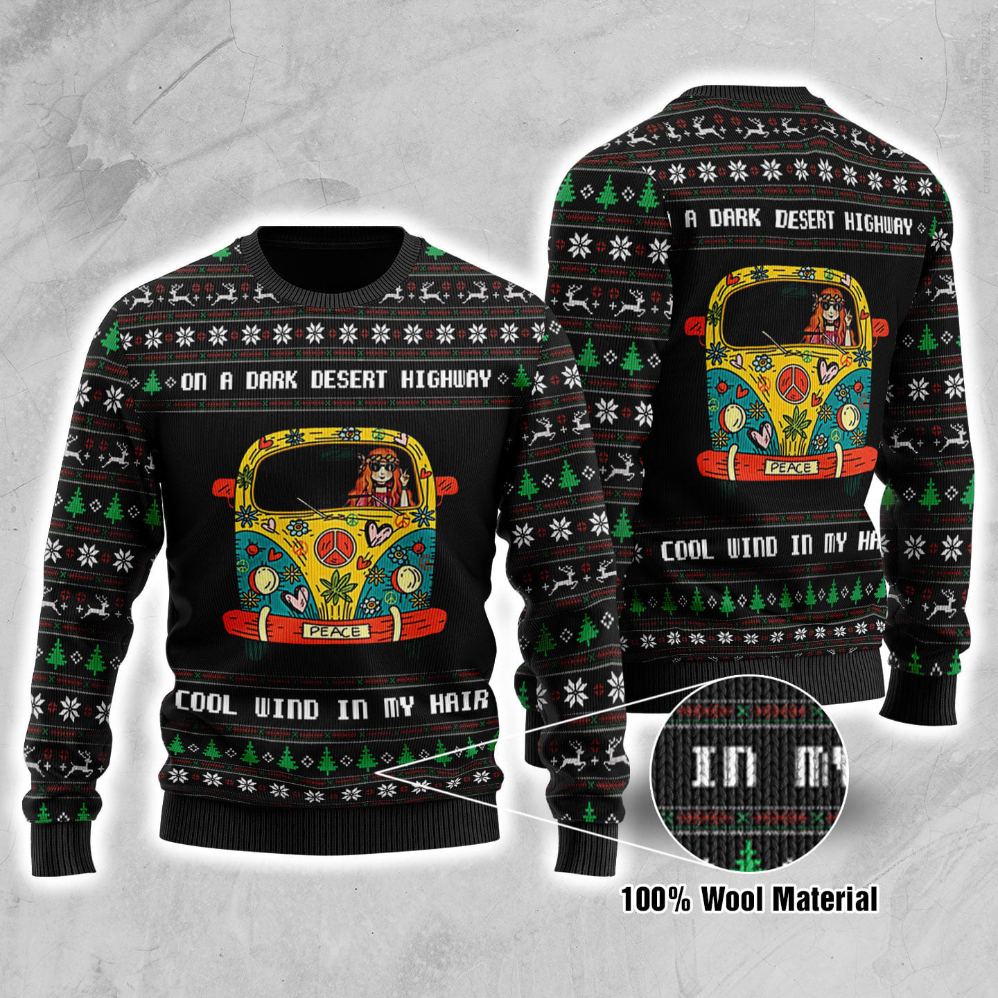 On A Dark Desert Highway Womens Ugly Christmas Sweater Apparel Christmas Gifts Ideas For Her
