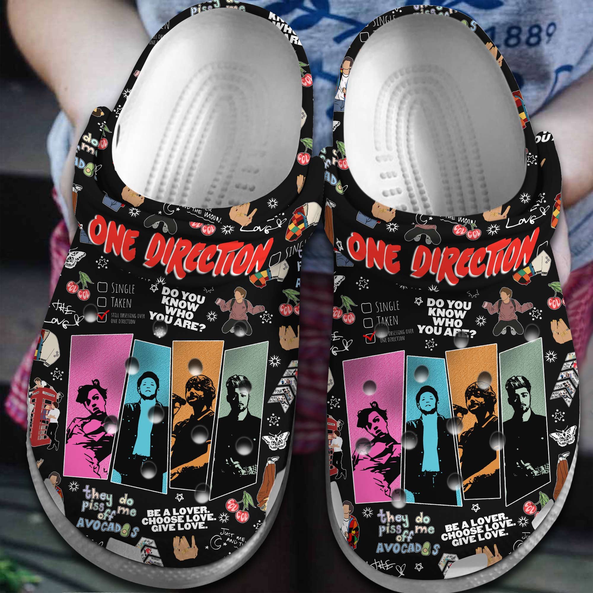 One Direction Band Music Crocs Crocband Clogs Shoes Comfortable For Men Women and Kids