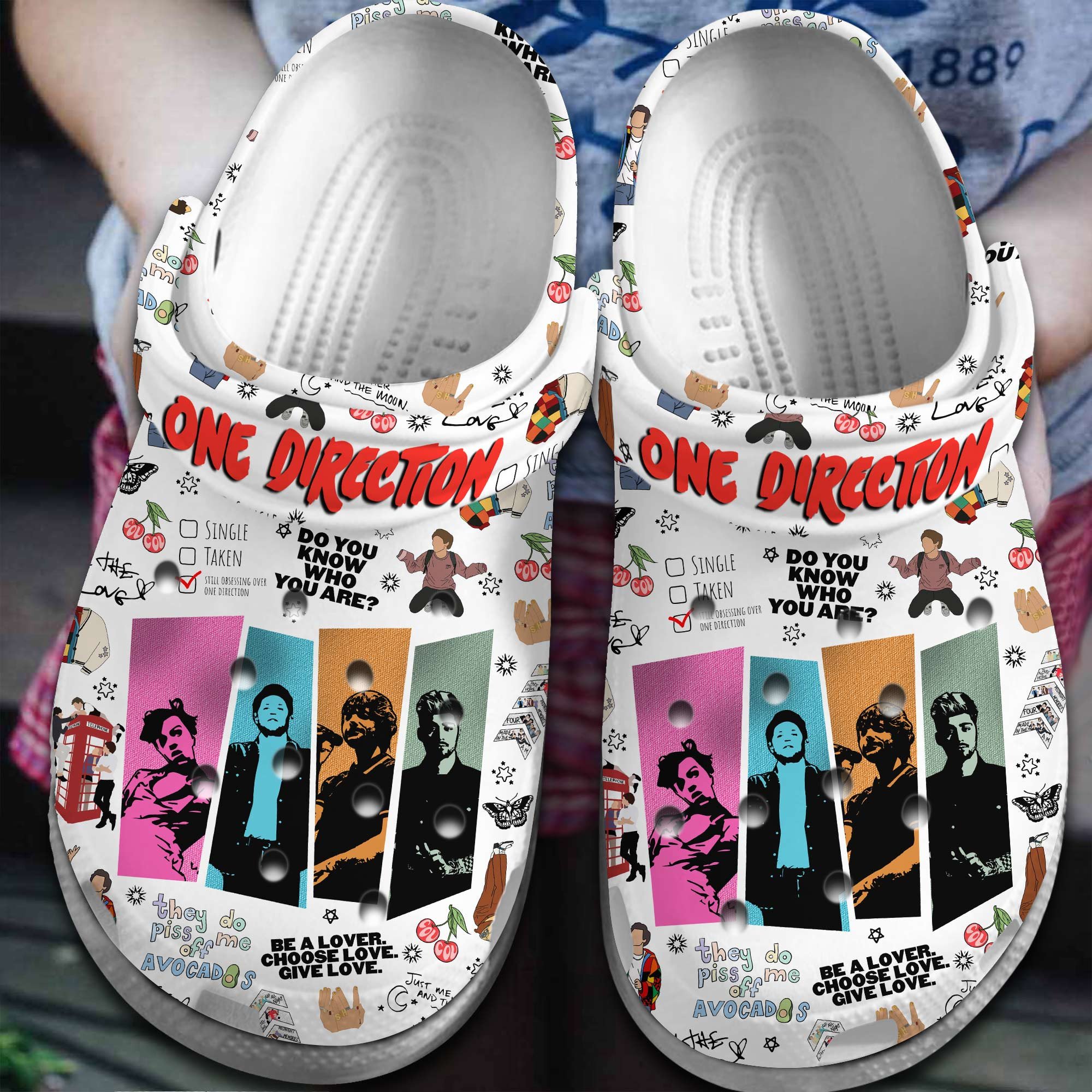One Direction Band Music Crocs Crocband Clogs Shoes Comfortable For Men Women and Kids