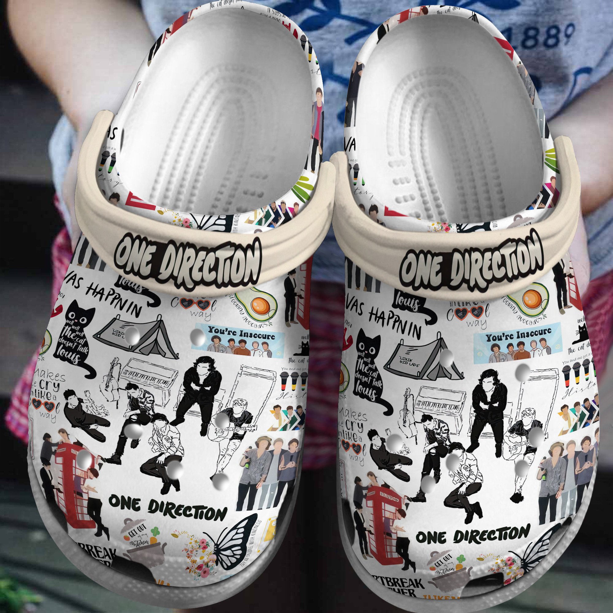 One Direction Music Crocs Crocband Clogs Shoes Comfortable For Men Women and Kids