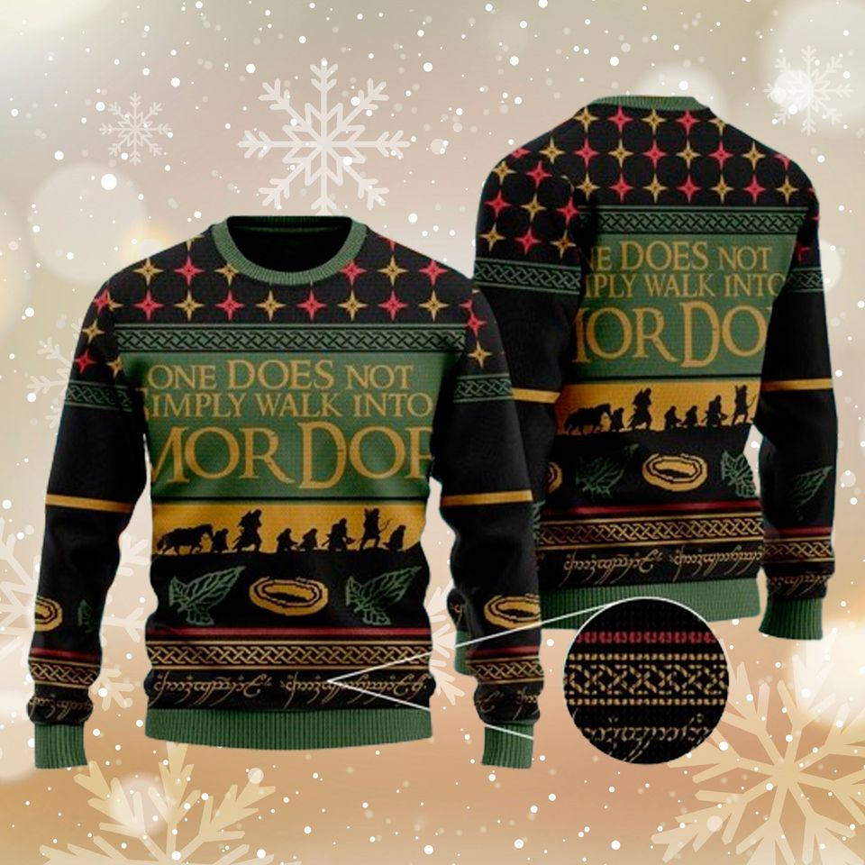 One Does Not Simply Walk Into Mordor Quotes 3D T-shirt, US Movie Ugly Christmas Sweater,