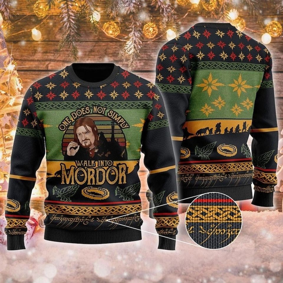 One Does Not Simply Walk Into Mordor Ugly Christmas Shirt