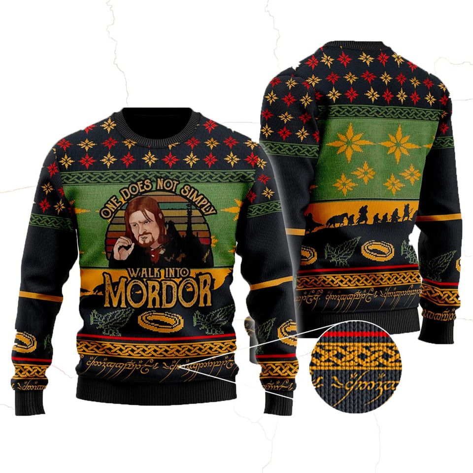 One Does Not Simply Walk Into Mordor Ugly Christmas Sweater