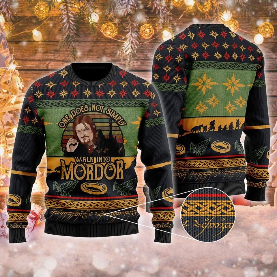 One Does Not Simply Walk Into Mordor Ugly Christmas Sweater, Xmas