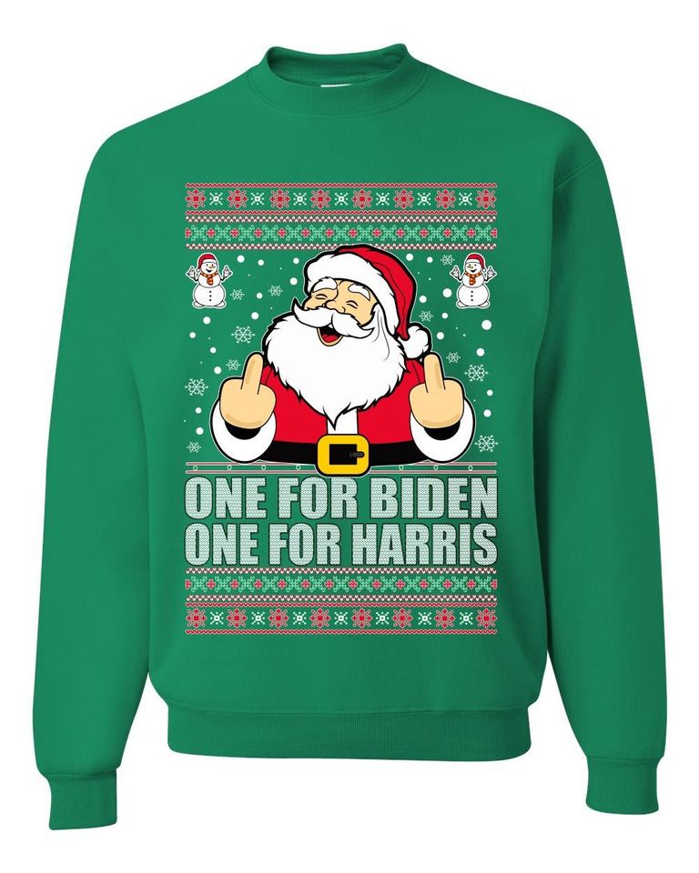 One For Biden One For Harris Santa Ugly Christmas Sweater