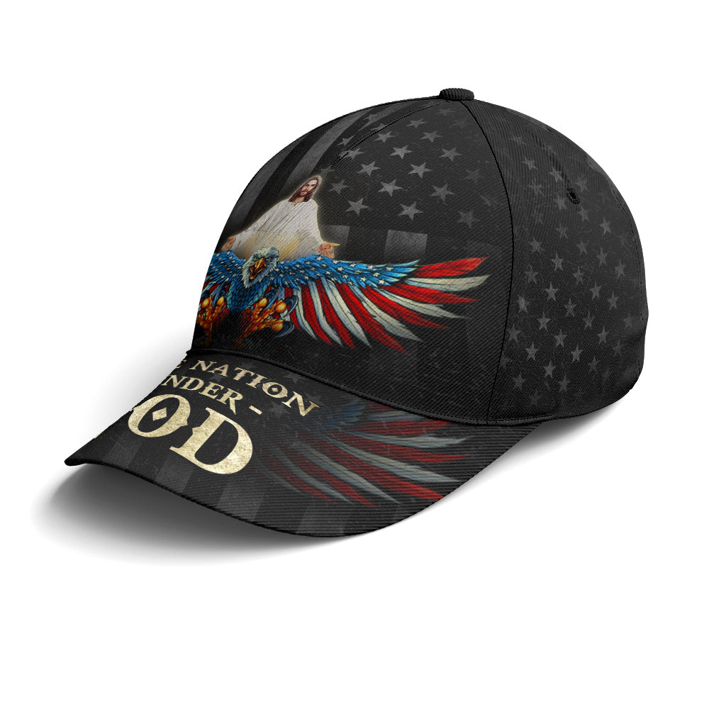 One Nation Under God America Eagle Baseball Cap Trucker Hats Custom Hats Gifts For Men & Women