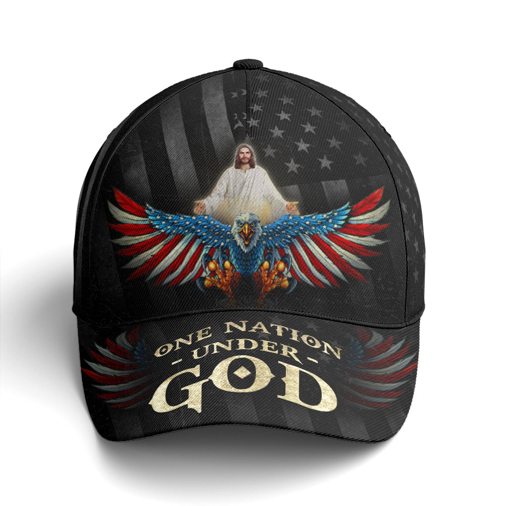 One Nation Under God America Eagle Baseball Cap Trucker Hats Custom Hats Gifts For Men & Women
