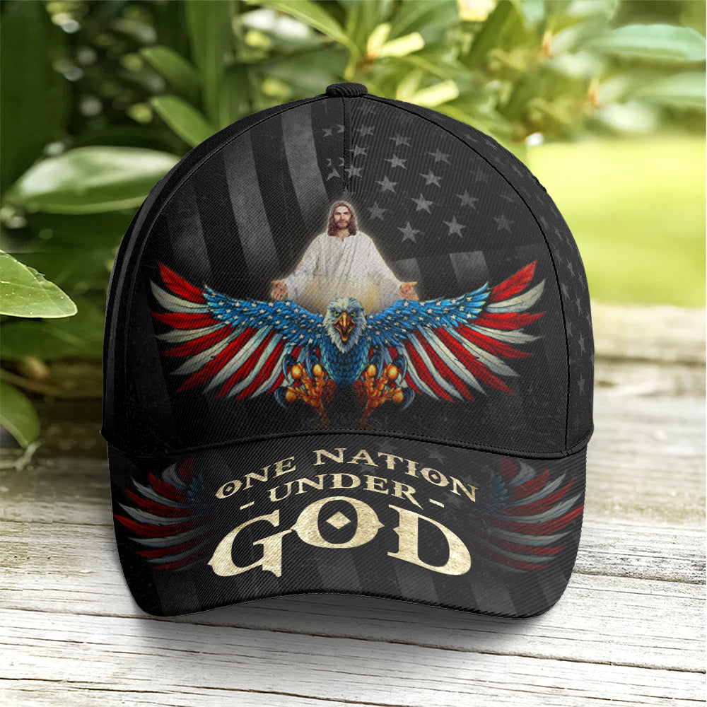 One Nation Under God America Eagle Baseball Cap Trucker Hats Custom Hats Gifts For Men & Women