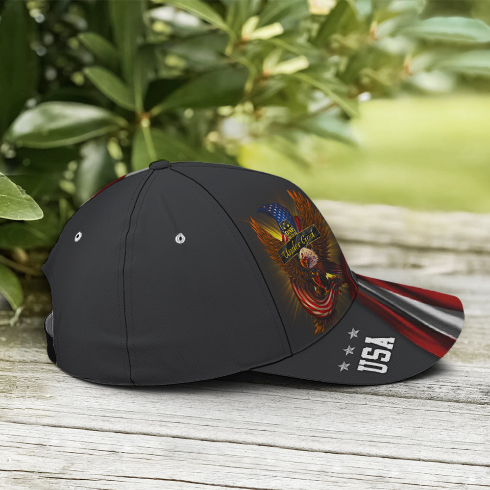 One Nation Under God Eagle American Flag Baseball Cap  Patriotic Classic Cap Trucker Hats Custom Hats Gifts For Men & Women