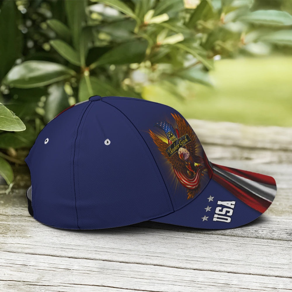 One Nation Under God Eagle American Flag Baseball Cap  Patriotic Classic Cap Trucker Hats Custom Hats Gifts For Men & Women