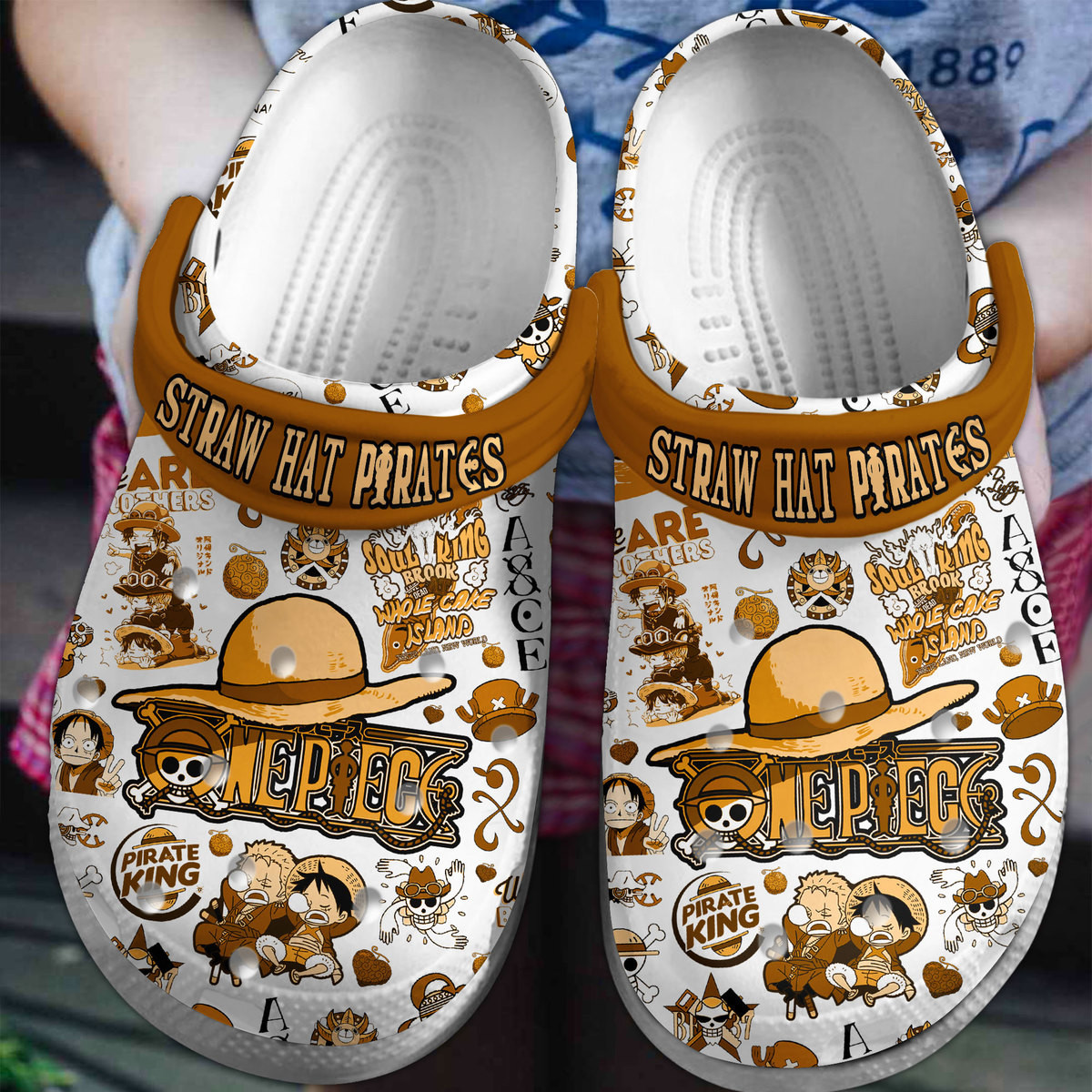 One Piece Anime Crocs Crocband Clogs Shoes Comfortable For Men Women and Kids