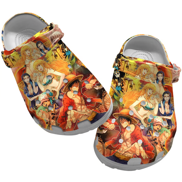 One Piece Anime Crocs Crocband Clogs Shoes Comfortable For Men Women and Kids