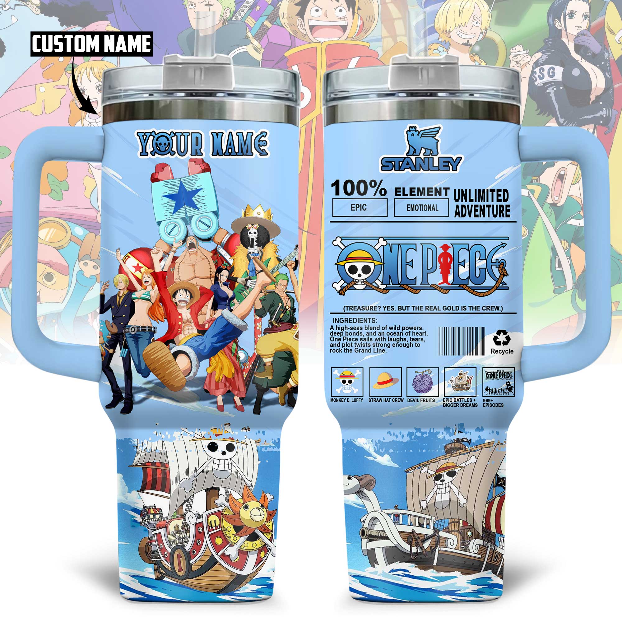 One Piece Anime Custom Stanley Cup 40 oz 30 oz Tumbler With HandleTVC2301172